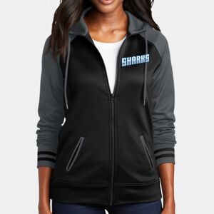 Ladies Sport Wick ® Varsity Fleece Full Zip Hooded Jacket Thumbnail