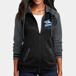 Ladies Sport Wick ® Varsity Fleece Full Zip Hooded Jacket Thumbnail