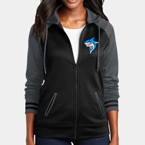 Ladies Sport Wick ® Varsity Fleece Full Zip Hooded Jacket Thumbnail